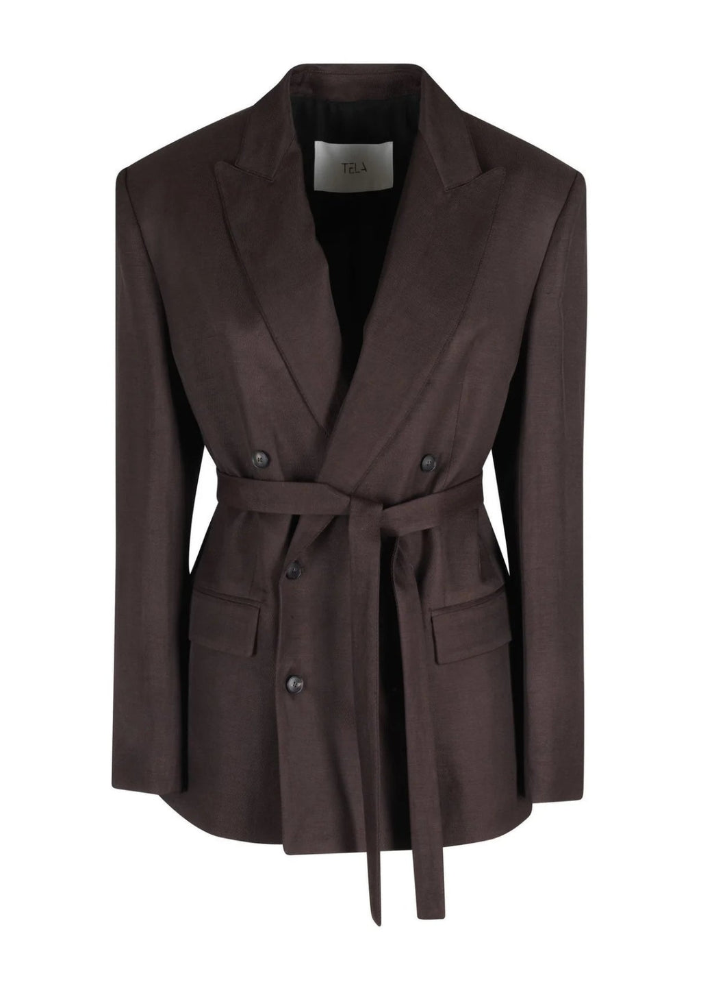FROST BELTED BLAZER - COFFEE