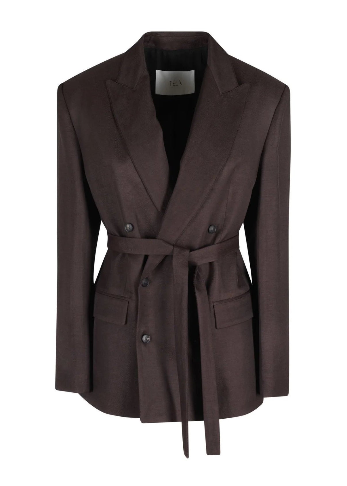 FROST BELTED BLAZER - COFFEE