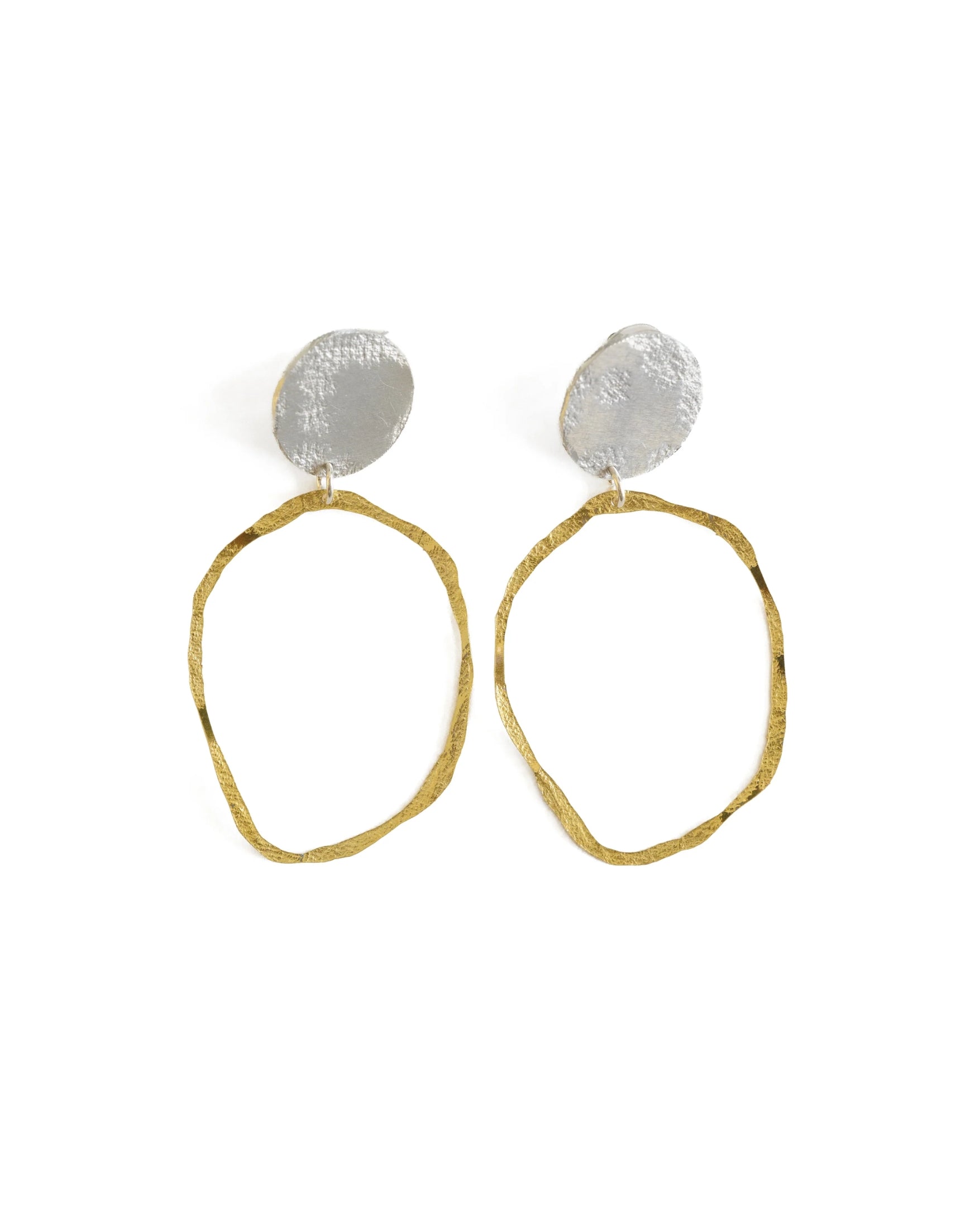 Vi Earrings - Brass & Silver