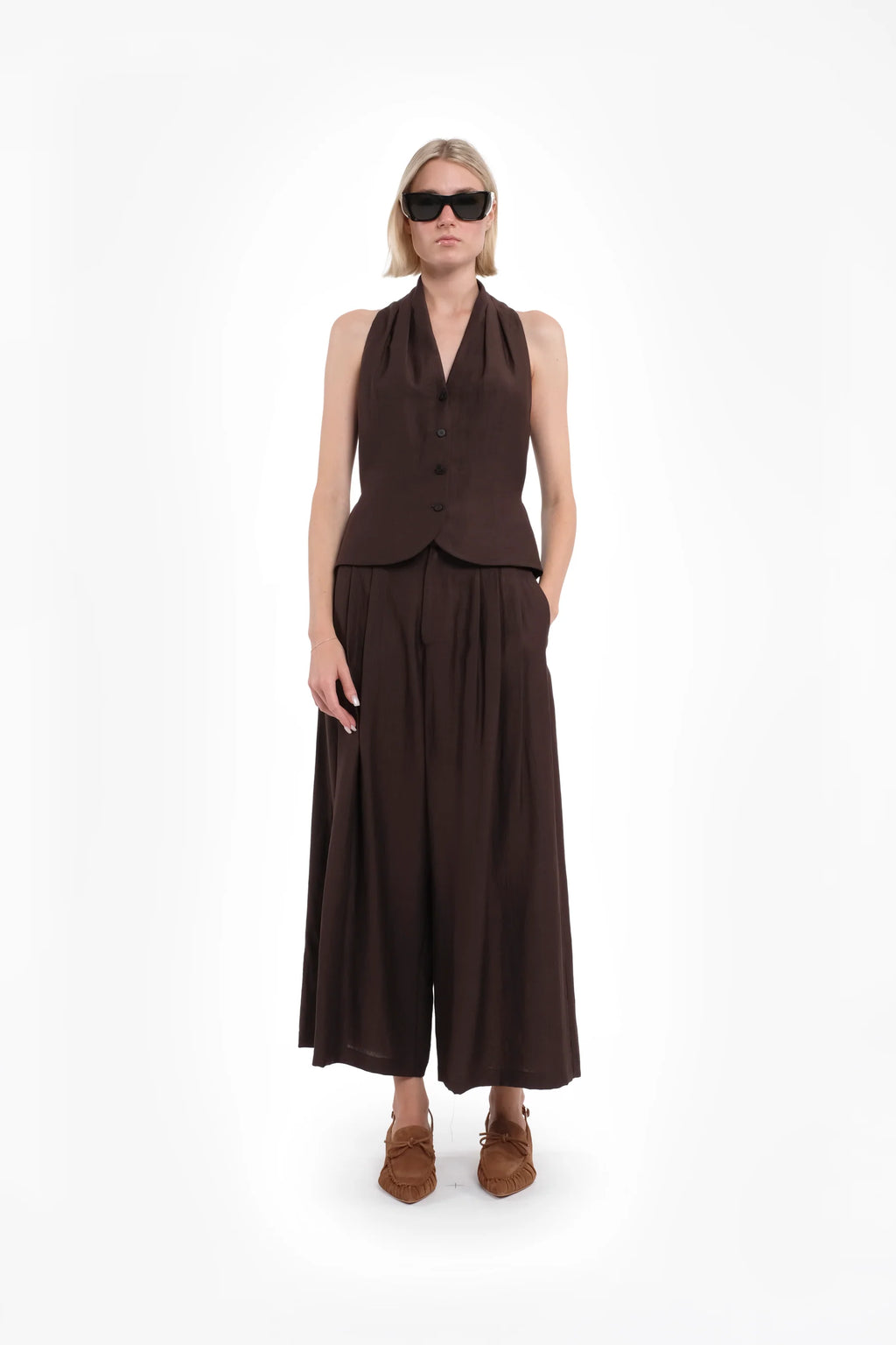 COOKIE CULOTTE PANTS - CHOCOLATE