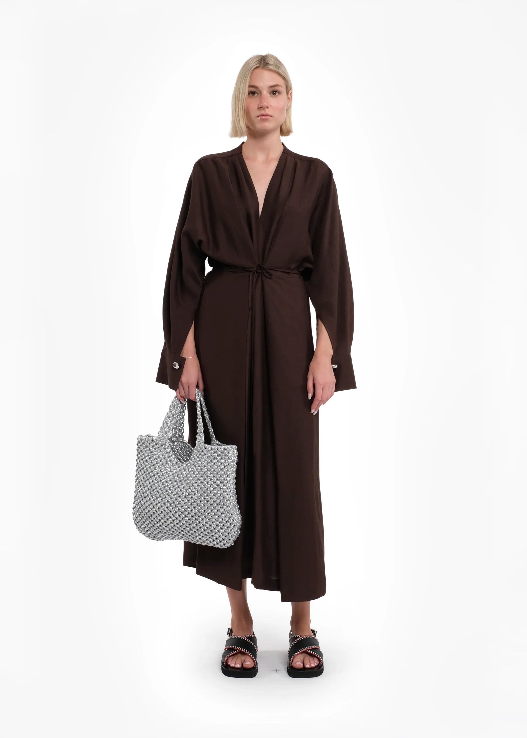 DELTA KIMONO DRESS - CHOCOLATE