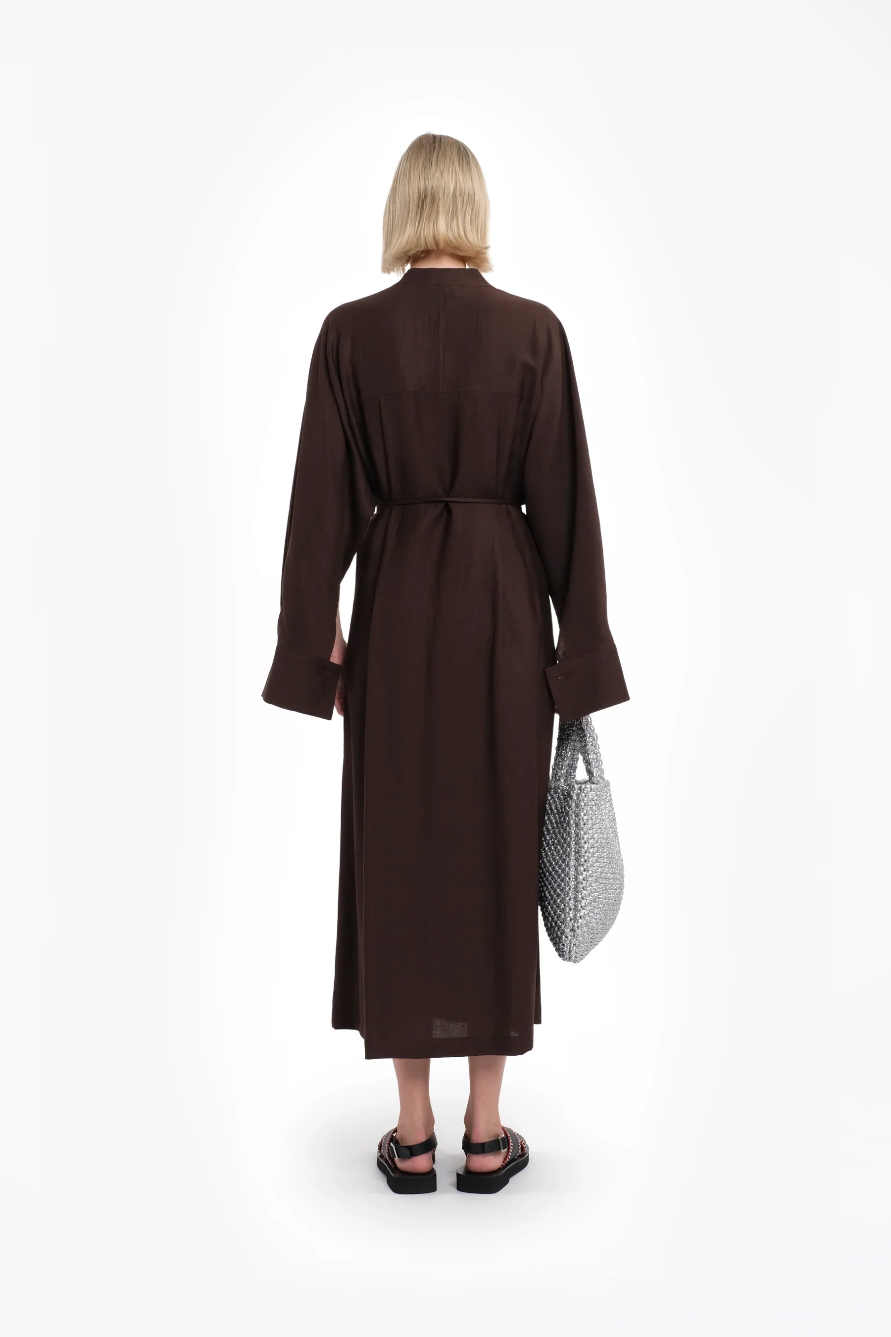 DELTA KIMONO DRESS - CHOCOLATE