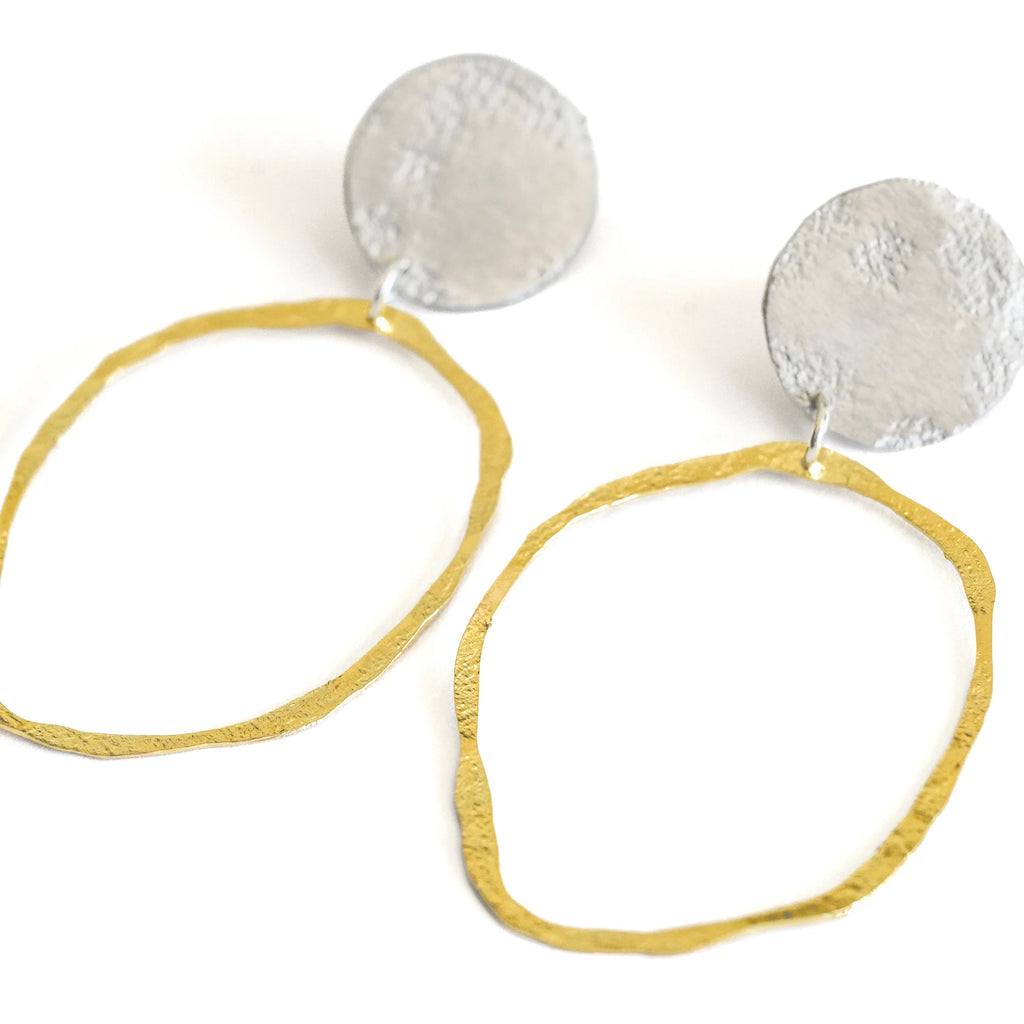 Vi Earrings - Brass & Silver
