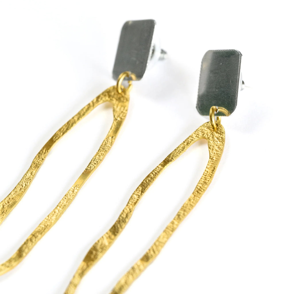 Bae Earrings - Brass & Silver