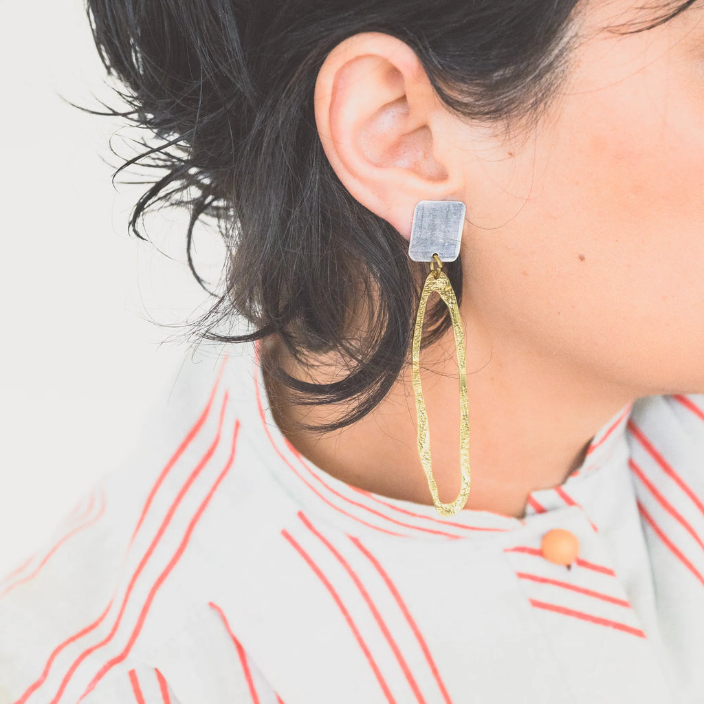 Bae Earrings - Brass & Silver