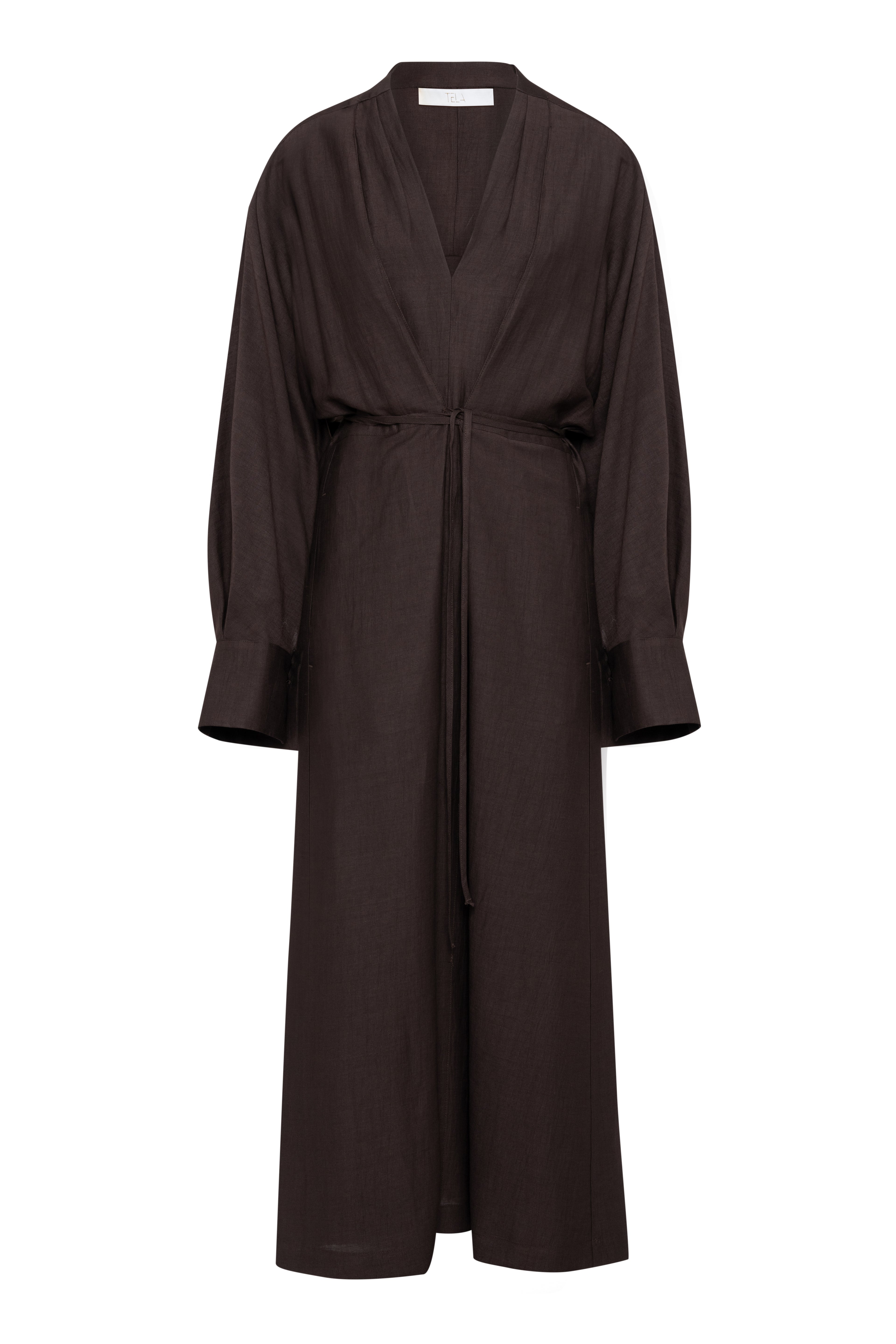 DELTA KIMONO DRESS - CHOCOLATE
