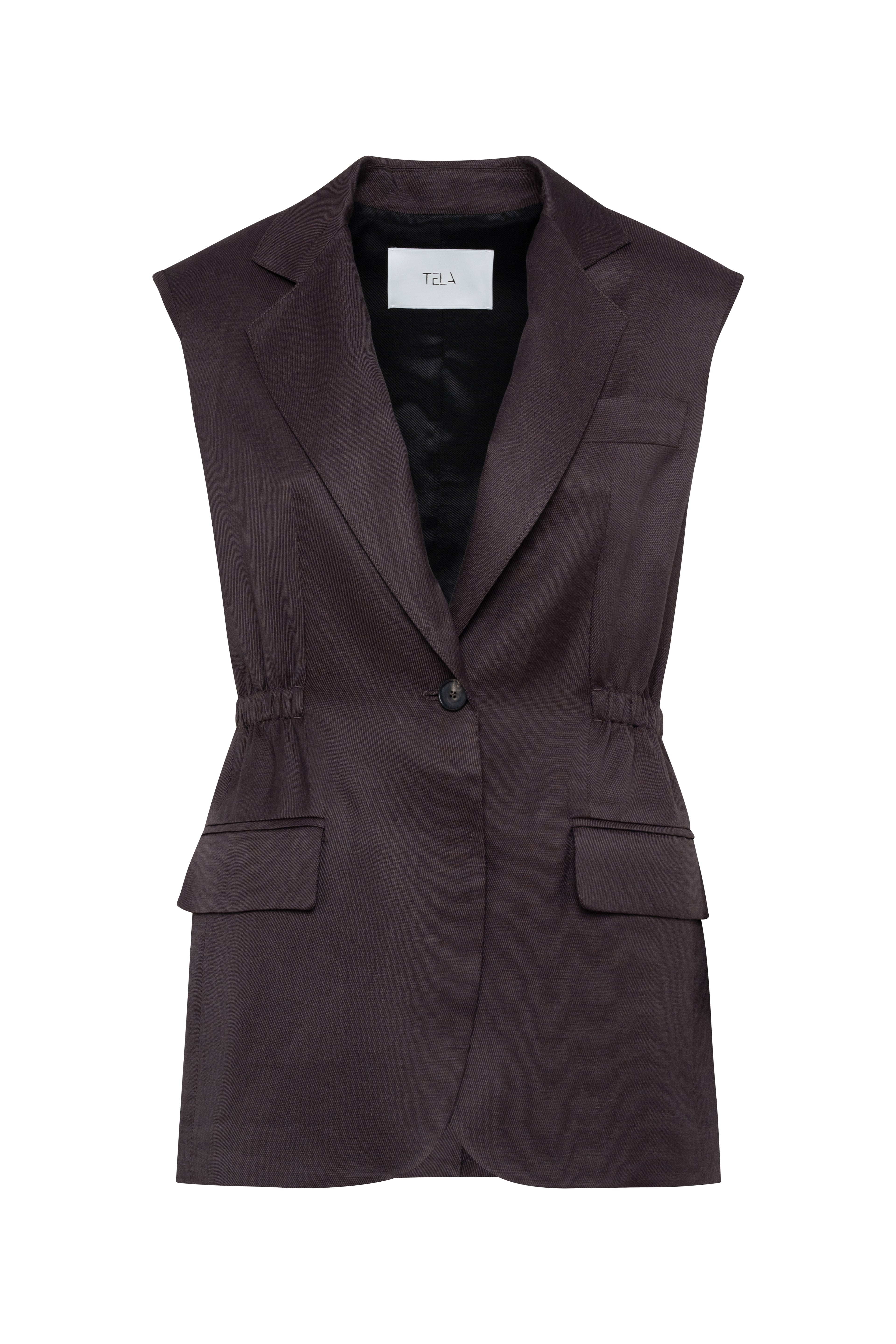 FELCE BLAZER GILET - PLUM CHOCOLATE