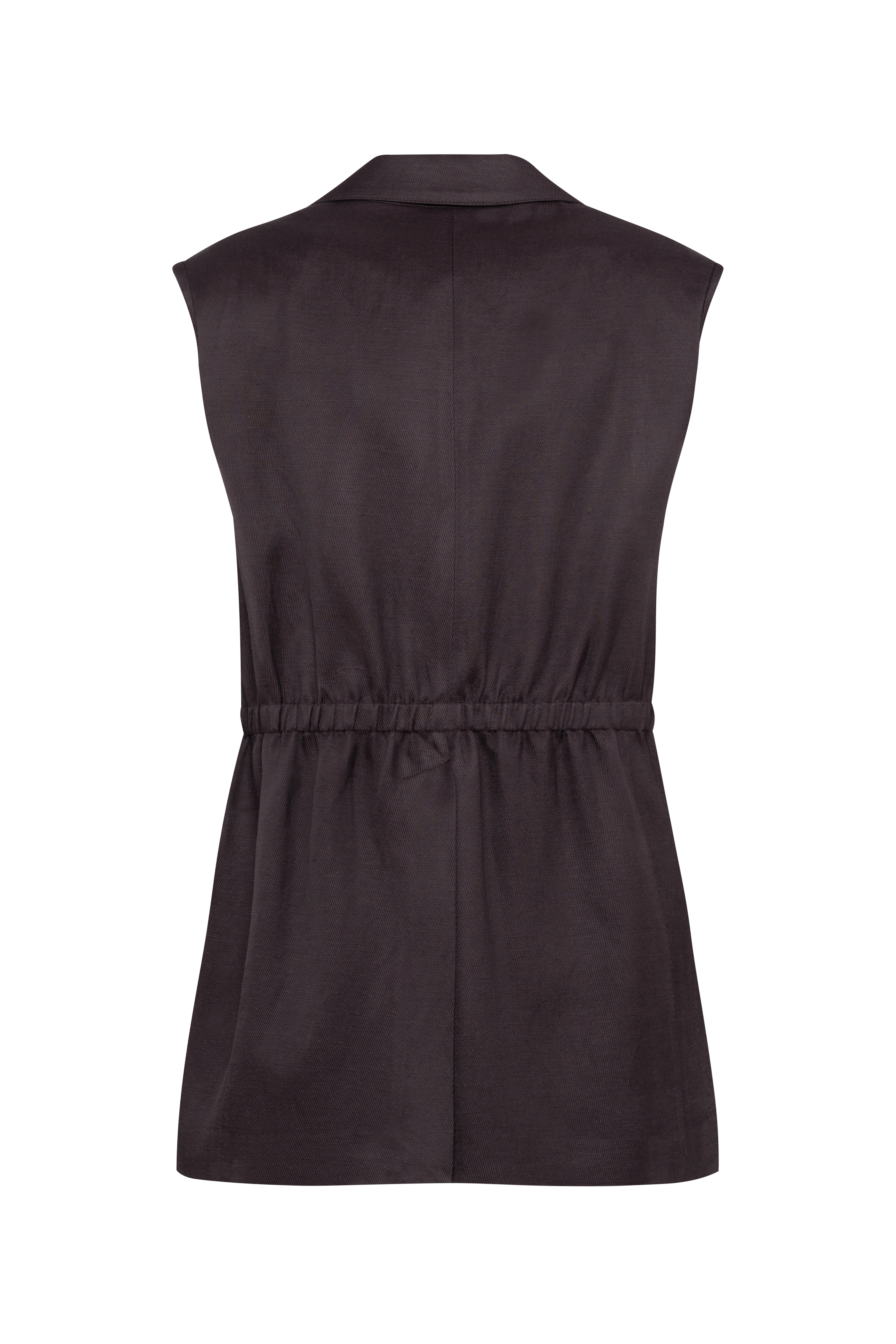 FELCE BLAZER GILET - PLUM CHOCOLATE