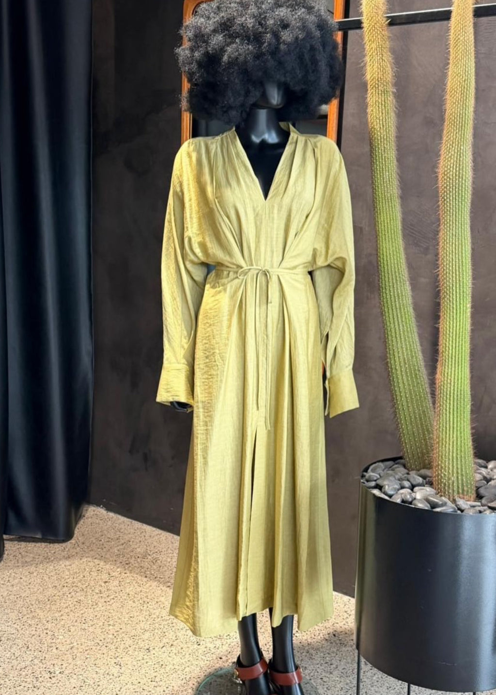DELTA KIMONO DRESS - OLIVE