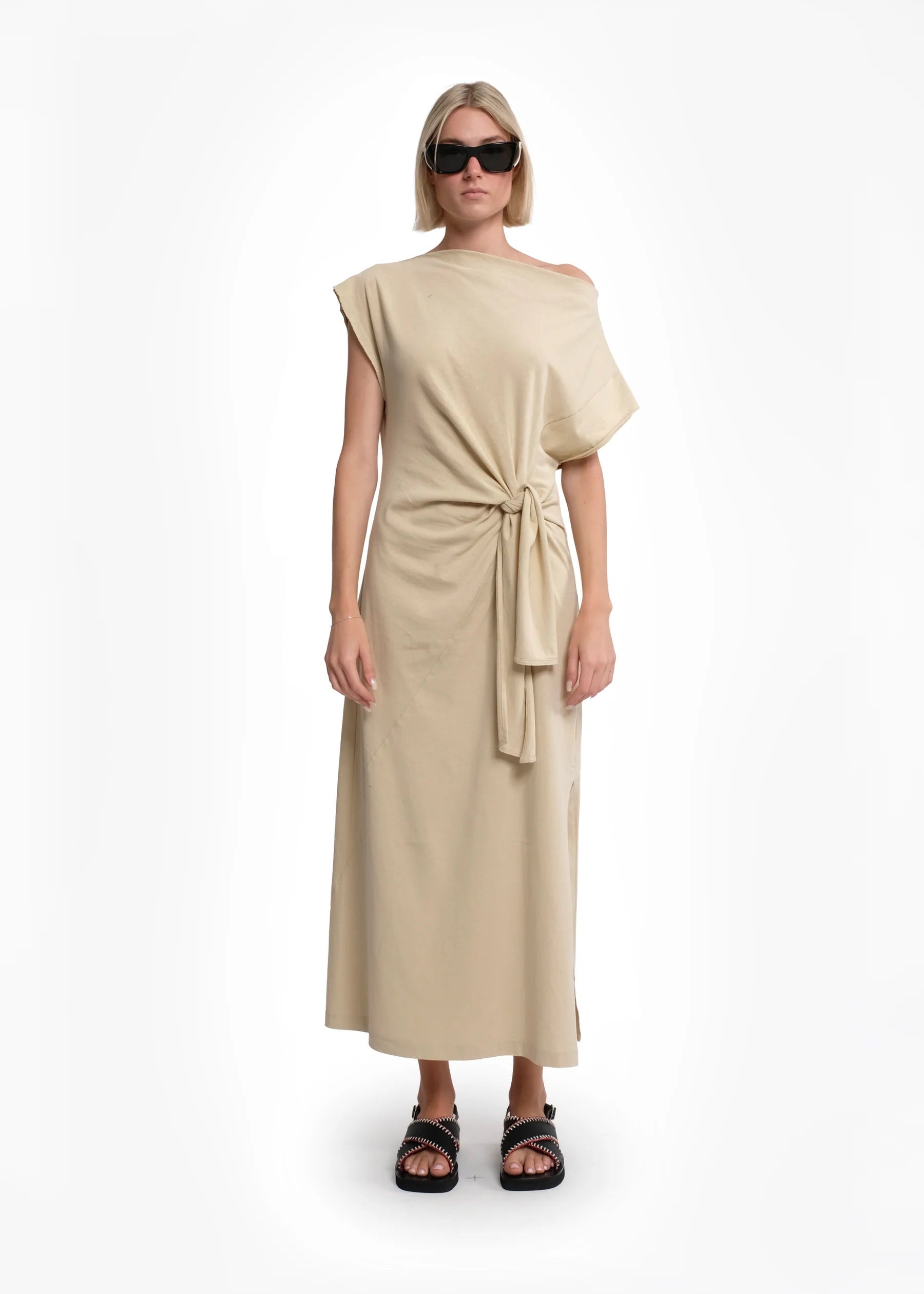 MAURITIUS ASYMMETRIC DRESS - SAND