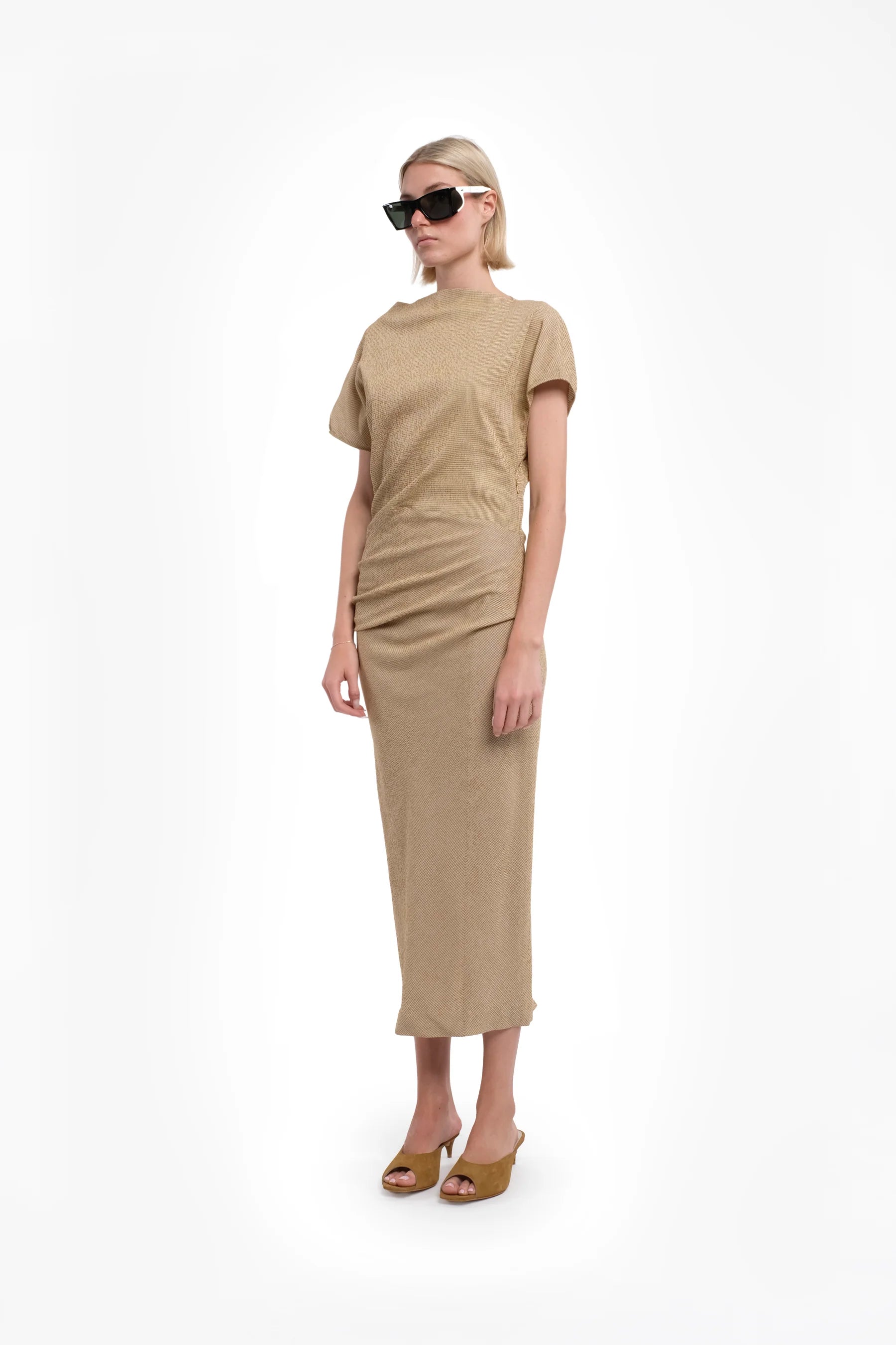 MURPHY SEESUCKER DRESS - SAND
