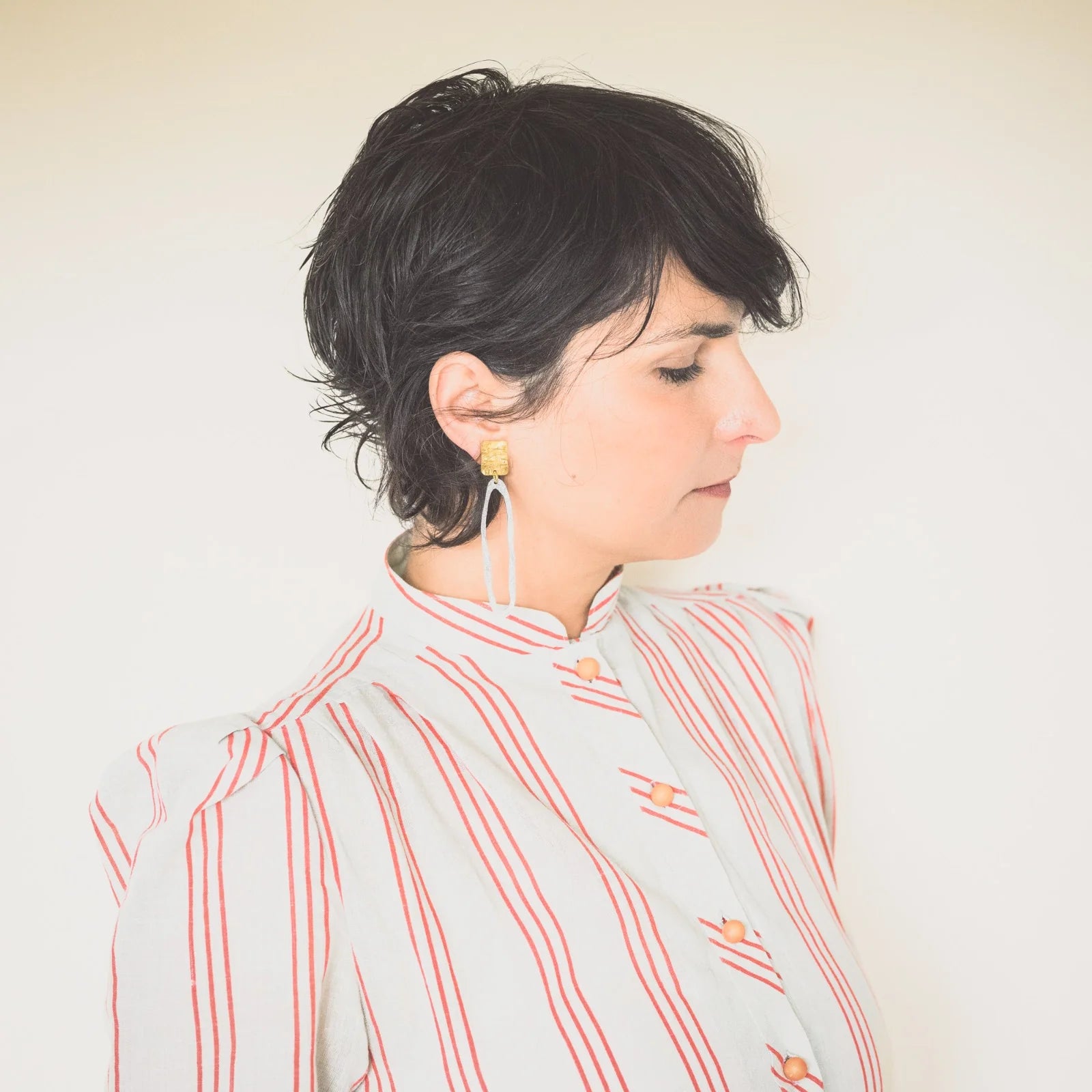 Kiku Earrings - Brass & Silver