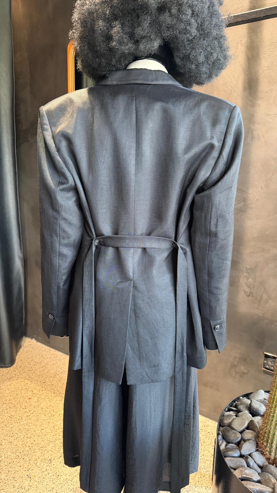 FROST BELTED BLAZER - MIDNIGHT