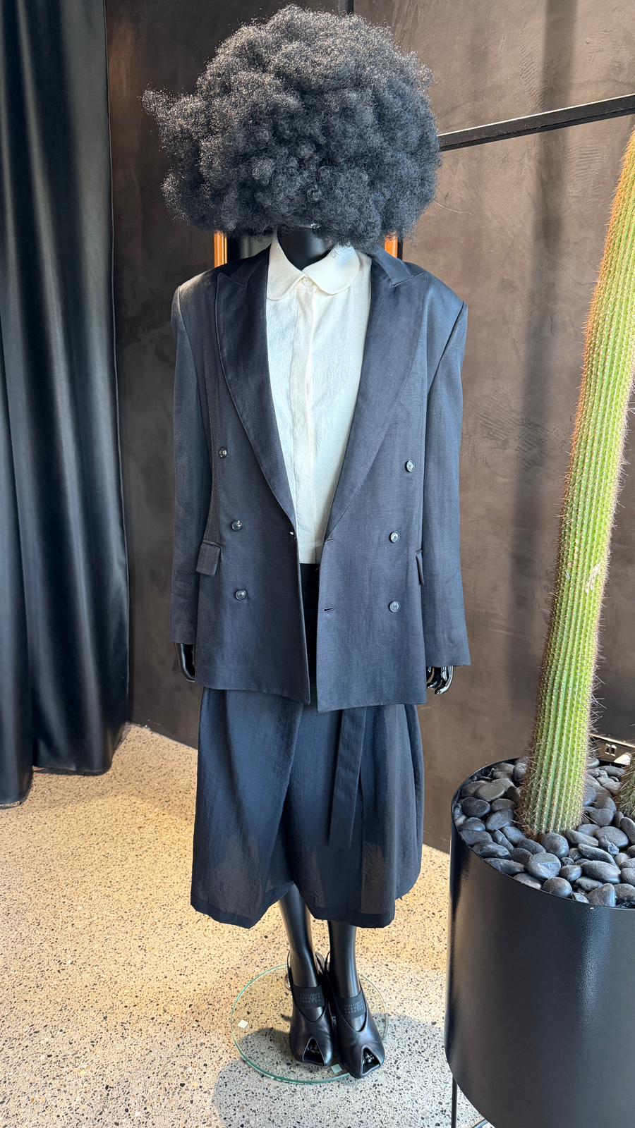 FROST BELTED BLAZER - MIDNIGHT
