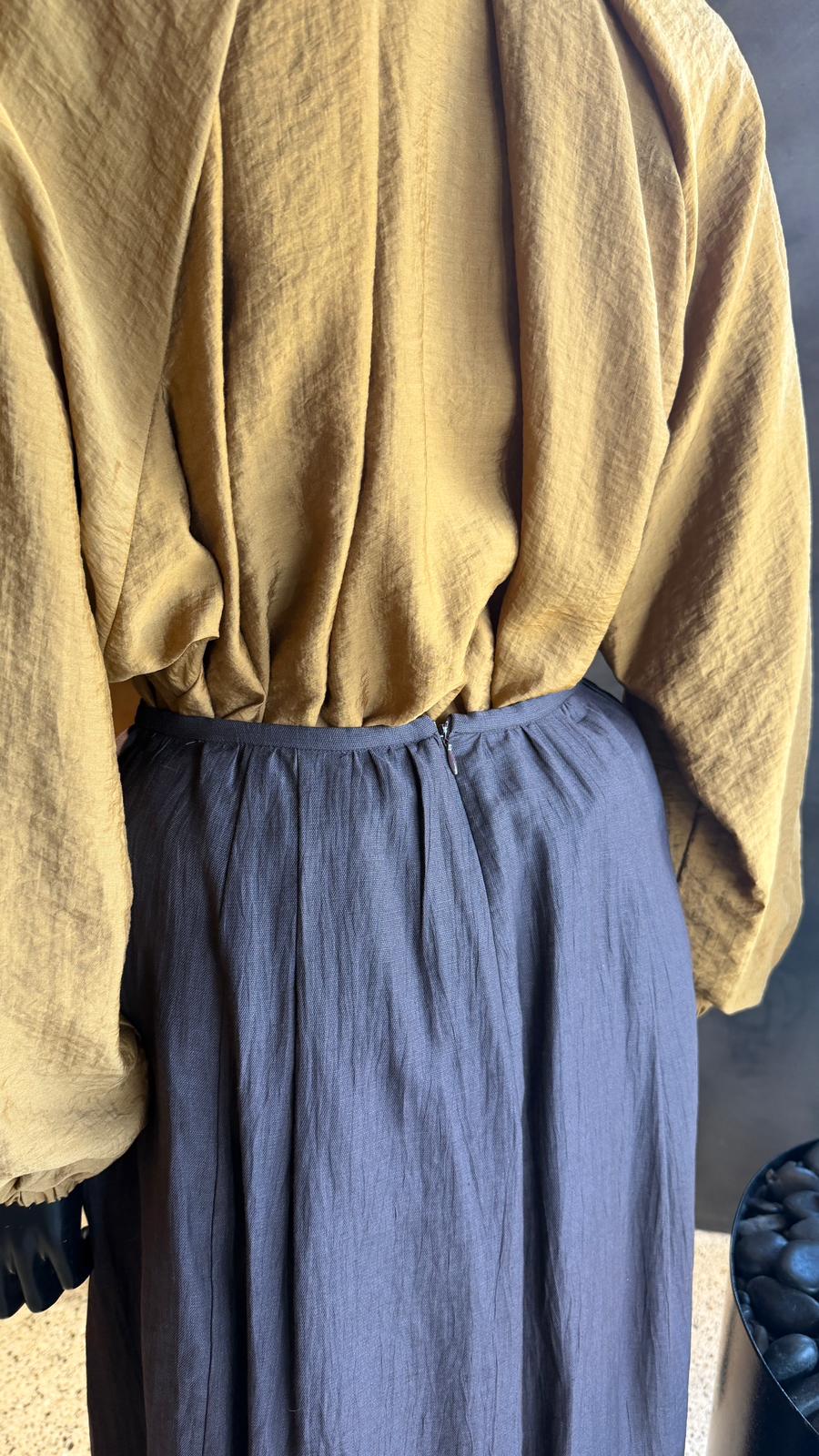CANDITO PLEATED SKIRT - CHOCOLATE