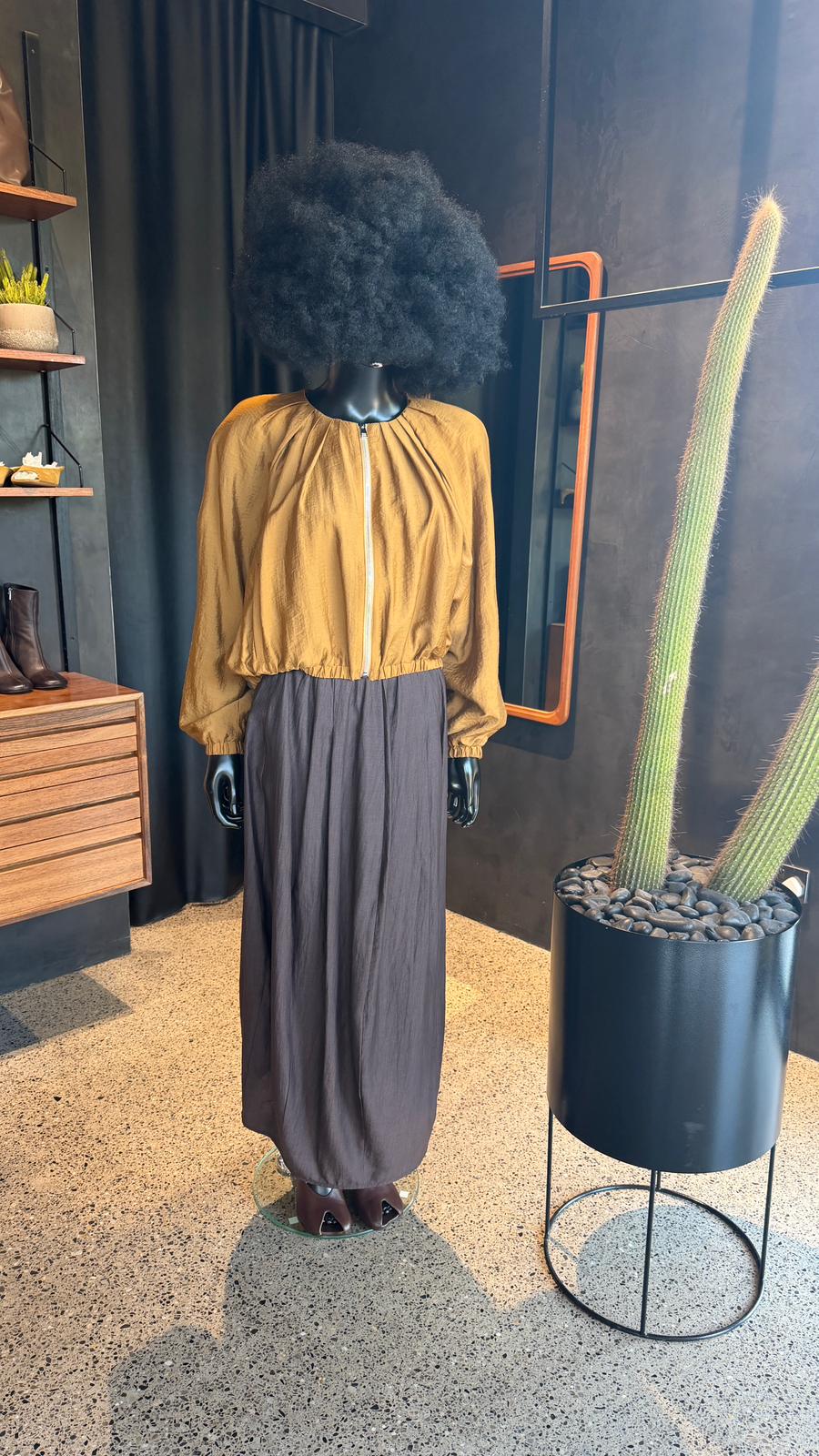 CANDITO PLEATED SKIRT - CHOCOLATE