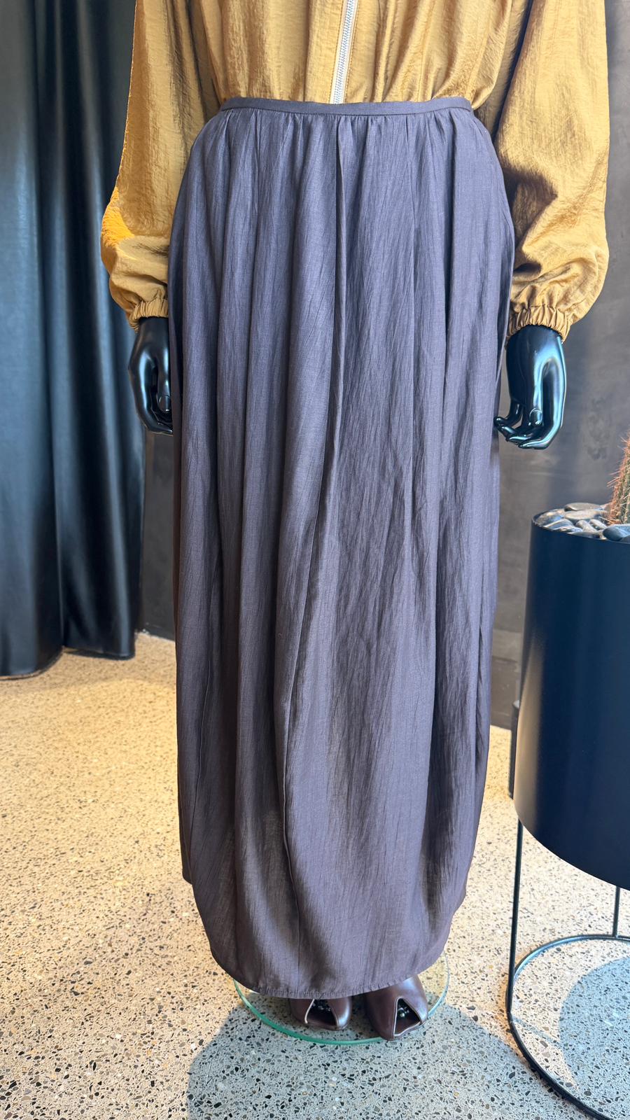 CANDITO PLEATED SKIRT - CHOCOLATE