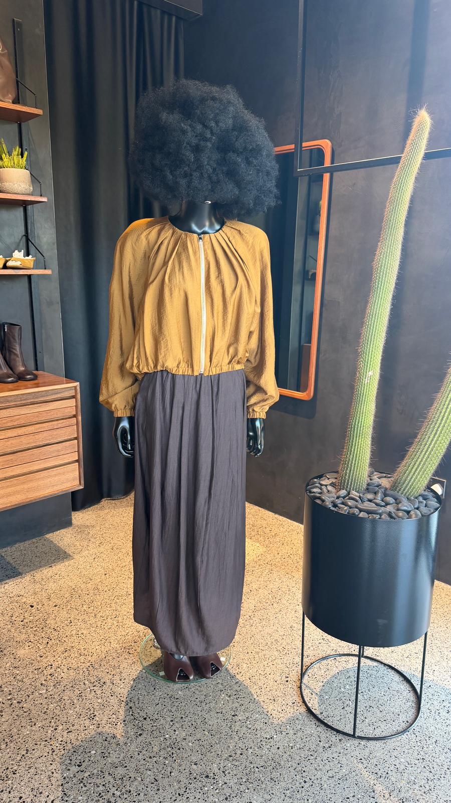 CANDITO PLEATED SKIRT - CHOCOLATE