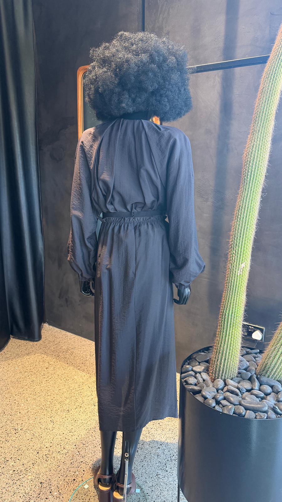 NIRVANA GATHERED SKIRT - COFFEE