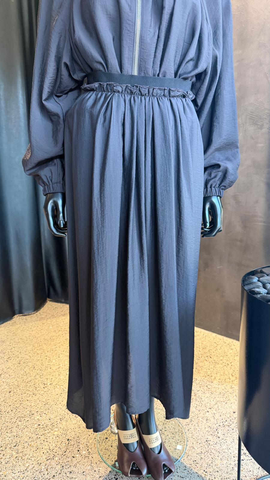 NIRVANA GATHERED SKIRT - COFFEE