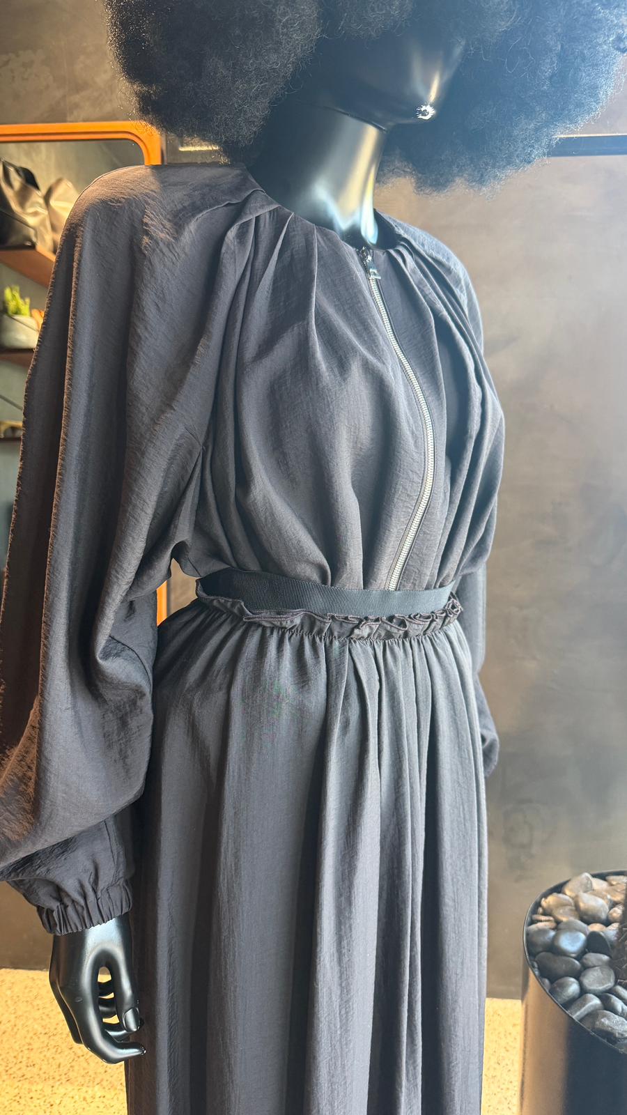 NIRVANA GATHERED SKIRT - COFFEE