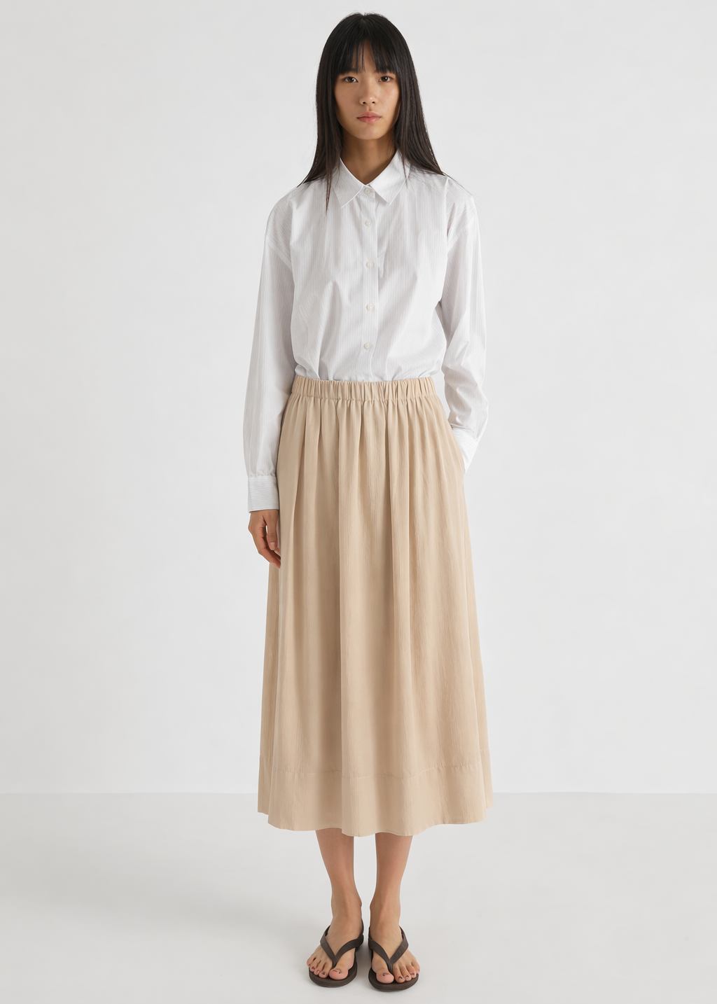 VALLEY MIDI SKIRT - NUDE
