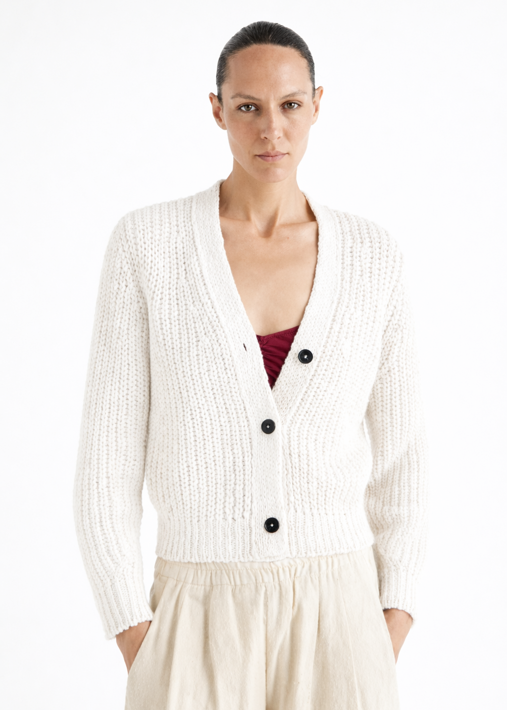 WIZZAR CARDIGAN - RICE